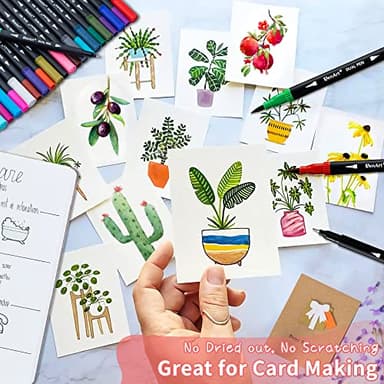 Dual Markers Brush Pens, 36 Fine Point Art Marker, Double Tip Colored Pen for Adult Coloring Hand Lettering, School Classroom Art Suppliers - Image 4
