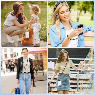 SS Cell Phone Lanyard, 2 Pack Adjustable Phone Lanyard Crossbody Neck Strap & 2 Phone Wrist Strap with 2 Phone Tether Patches for Most Smartphones, Black Grey - Image 7