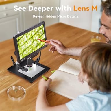 Elikliv 4K 3-Lens Digital Microscope: TL301-Magnetic Coin Microscope Magnifier Full Coin View, Soldering Microscopes for Adults with 7" IPS Screen, Side Lights, 10" Stand, PC/TV Compatible, 64GB - Image 6