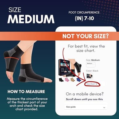 PhysFlex Compression Socks for Plantar Fasciitis, Achilles Tendonitis Relief - (1 Pair) Ankle Compression Sleeve for Heel Spurs, Foot Swelling & Fatigue - Arch Support Brace for Everyday Use - Image 2