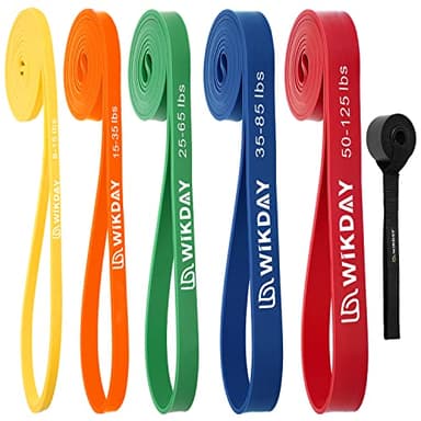WIKDAY Resistance Bands, Pull Up Bands, Workout Bands for Exercise, Thick Heavy Resistance Band Set with Door Anchor, Elastic Bands for Body Stretching, Training at Home/Gym for Men & Women - Image 1
