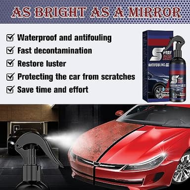 2Pcs Multi-Functional Coating Renewal Agent, 3 in 1 Ceramic Car Coating Spray, High Protection Quick Car Coating Spray Fast-Acting, Nanotechnology Plastic Parts Refurbish Agent-120ml - Image 3