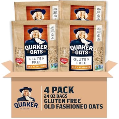 Quaker Gluten Free Old Fashioned Rolled Oats, Non GMO Project Verified, 24oz Resealable Bags (Pack of 4) - Image 1