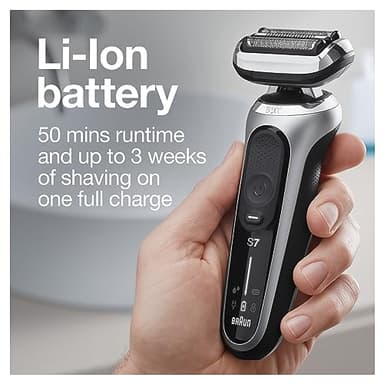 Braun Series 7 7032cs Flex Electric Razor for Men, Wet & Dry, Electric Razor, Rechargeable, Cordless Foil Shaver with Beard Trimmer and Charging Stand, Silver - Image 5