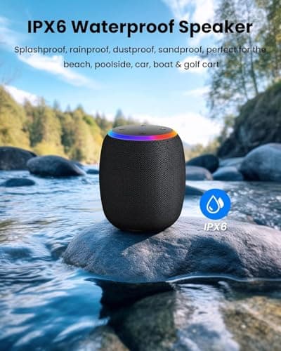 ZICOROOP Bluetooth Speaker, Portable Wireless with 15W Stereo Sound, IPX6 Waterproof, Blue Tooth 5.3, LED Light, TWS, 15H Playtime Speakers for Shower Home Outdoor Party Beach Camping
