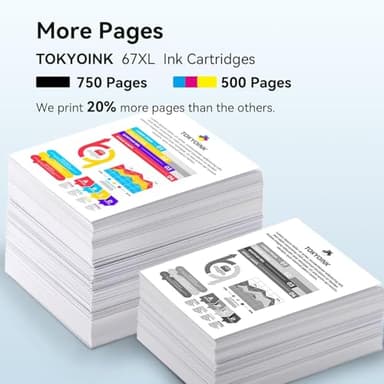 67XL Ink Cartridges Compatible for HP67 HP Ink 67 Black/Color Combo Pack Compatible for DeskJet 2855e 2827e 2800e 4255e 2755e 2700e 2852e 2700 4155e 2734e 4227e Envy 6000 6055e 6400 6455e Printer Ink - Image 2