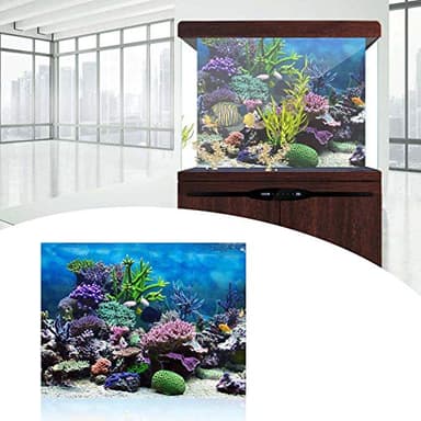 Zerodis PVC Adhesive Aquarium Fish Background Poster,Landscape Wallpaper Painting Sticker Underwater Decor(76 * 30cm) - Image 2