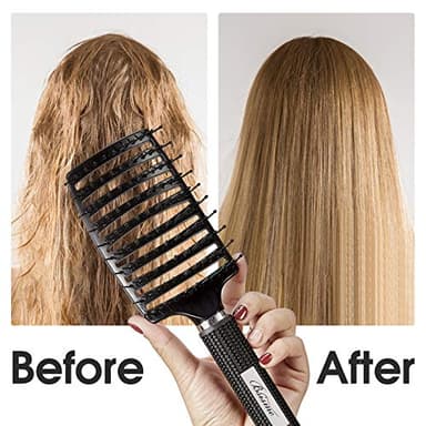 Hair Brush, Professional Curved Vented Brush for Faster Blow Drying for Women, Men, Paddle Detangling Brush for Wet Dry Curly Thick Straight Hair - Image 4