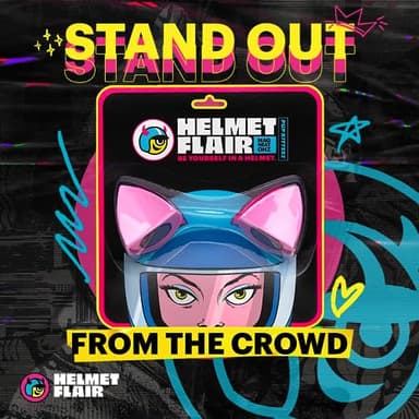 Helmet Flair MagNeatOhz Pink Cat Ears for Helmet | Made in USA | Magnetic & Interchangeable Kitty Ears for Motorcycle, Bike & Ski Helmets - Pair - Image 3