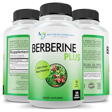 DOCTOR RECOMMENDED SUPPLEMENTS Berberine Plus 1200mg Per Serving - 120 Veggie Capsules with Royal Jelly - Image 5
