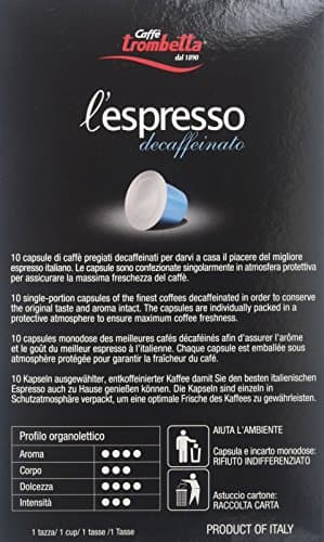Trombetta l'espresso Decaffeinato,13.0 Pound(Pack of 8), blend of decaffeinated coffee, Rich aroma and full of flavor but without caffeine - Image 2