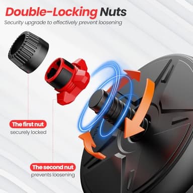 Adjustable dumbbell set, 45lbs Free Weights set with upgraded nut, 5 in 1 Weight Set Used as Kettlebells, Barbell, Push up Stand, Fitness Exercise for Home Gym Suitable Men/Women - Image 3