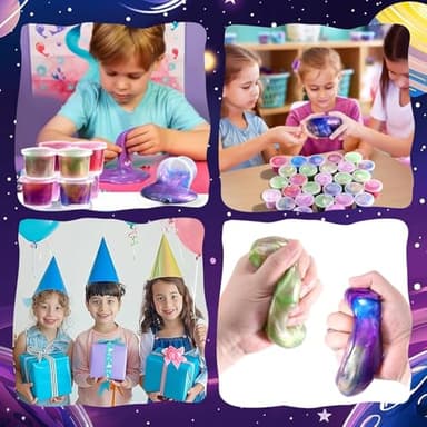 Fervfes 48 Packs Unicorn Galaxy Slime, Colorful Sludgy Gooey Fidget Galaxy Slime Kit for Sensory and Tactile Stimulation, Prize, Party Slime Favors,Easter Basket Stuffers - Image 6