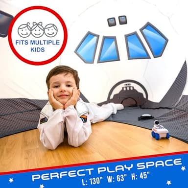 W&O Space Explorer Aerodome with LED Lights & Blast-Off Button – Inflates in Seconds to Create an Immersive Space Adventure for Kids Ages 3-12 – Inflatable Rocket Ship Tent (Fan Not Included) - Image 4