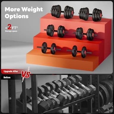 GOIMU Adjustable Dumbbells, 55/77LBS Free Weight Set, 4 in 1 Dumbbell Set Used as Barbell, Kettlebell, Push Up Stand, Fitness Exercise for Home Gym Suitable Men/Women(76LB) - Image 6