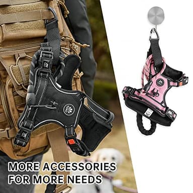 NESTROAD No Pull Dog Harness,Adjustable Oxford Medium Dog Harness with Leash,Reflective No-Choke Pet Vest Harness with Easy Control Soft Handle for Small Medium Large Dogs(M,Pink) - Image 6