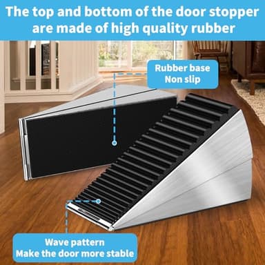 AIMAXINKE Strongest Adjustable Spring Loaded Large Door Stopper - Heavy Duty Tall Door Stop Wedge Door Stoppers for Bottom of Doors,Tall up to 3 in Doorstop Stainless steels Made Suits Any Heavy Gate - Image 4