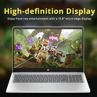 HP 15.6" HD Anti-Glare Chromebook Laptop, Intel Pentium N200, 8GB LPDDR5, 224GB Storage (64GB eMMC+160GB Docking Station Set), Intel UHD Graphics, Num Pad, 720p Camera, Wi-Fi 6, Chrome OS, Silver - Image 5