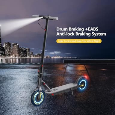 Electric Scooter Adults, Max 16Mph & 10-15 Miles Range E-Scooter, E-Scooter with APP Control, Powerful 350W 8.5" Solid Tires Foldable Electric Scooters (Seats Optional) (JS01-5.2ah-Grey1) - Image 5