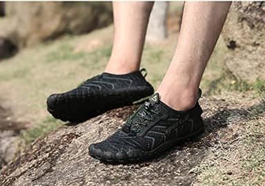 UBFEN Water Shoes Aqua Swim Shoes Mens Womens Beach Sports Quick Dry Barefoot for Boating Fishing Diving Surfing Black Color Size US 11 Women 9.5 Men - Image 4