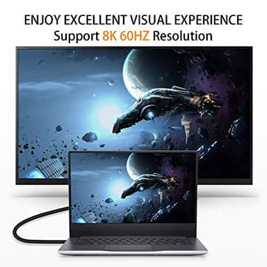 Poyiccot 8K HDMI Cable 2feet, HDMI 2.1 Cable 90 Degree Down Angle Male to Male Adapter Support 48gbps, 8K@60Hz, 4K@120, 7680P for TV/Xbox /PS4 /PS5(M/M Down) - Image 5