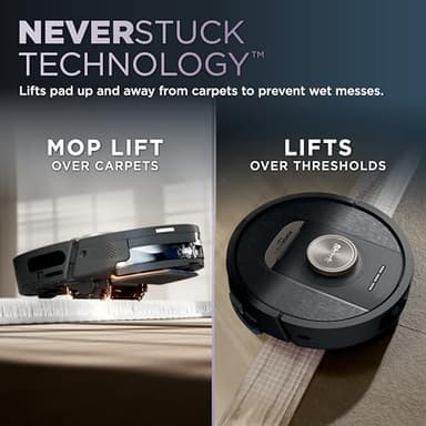 Shark PowerDetect NeverTouch, Self-Empty & Self-Refill, Robot Vacuum and Mop with Bagless, 30-Day Debris Capacity HEPA Base, 30-Day Capacity Refill Tank, Pad Dry, Black, AV2810YS - Image 5