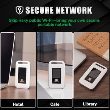 Firstnum M4 4G LTE Mobile Hotspot, ESIM Compact Portable WiFi Hotspot for Travel, No SIM Card or Contract Required, Hotspot Device Connect Up to 10 Devices, 1GB Free US Data Monthly, White - Image 6