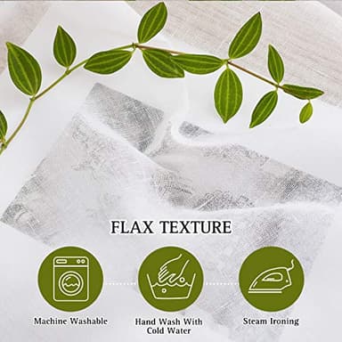 NICETOWN White Sheer Linen Curtains Flax Texture for Bedroom, Vintage Grommet Top Semitransparent Privacy Window Treatment Light Filtering for Living Room / Flat, W52 x L72, Set of 2 - Image 5