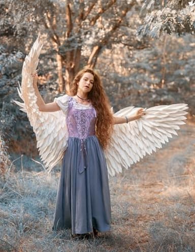 Renaissance Costume Women Medieval Corset Dress Puff Sleeve Fairy Dress Lavender Size 12 - Image 2