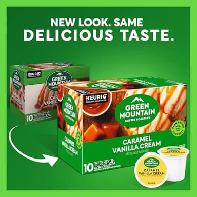 Green Mountain Coffee Roasters Caramel Vanilla Cream, Keurig Single Serve K-Cup Pods, Light Roast Coffee, 60 Count, (6 Packs of 10) - Image 2