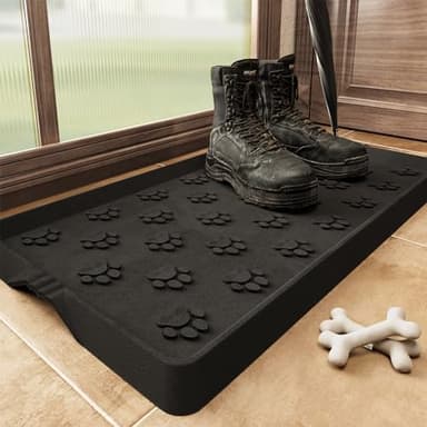 SUPENUIN Paw Pattern Multipurpose Boot Tray for Entryway Waterproof Rubber Mats for Dogs Shoe Mat Tray, Pet Food Mat - Image 1
