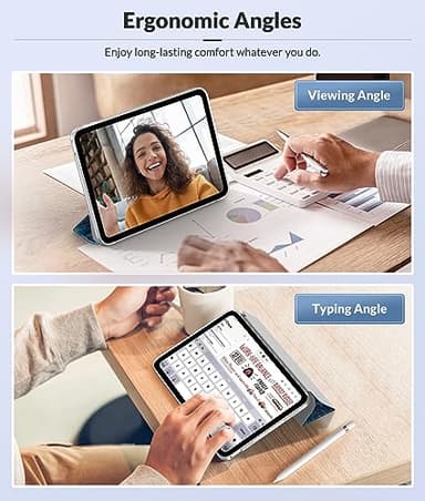 MoKo Case for New iPad (A16) 11th Generation 2025/ 10th Generation 2022, iPad 11 inch/ 10.9 inch Case with Soft TPU Translucent Frosted Back Cover, Auto Wake/Sleep, Support Touch ID, Gilding Texture - Image 5