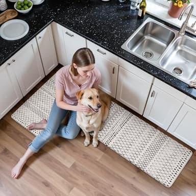 KIMODE Kitchen Mats 2PCS,Cushioned Anti Fatigue Kitchen Rugs and Mats,Non Skid Waterproof Kitchen Mats for Floor,Comfort Foam Standing Mat for Home, Office,Sink,Laundry,Desk,Black and White - Image 9