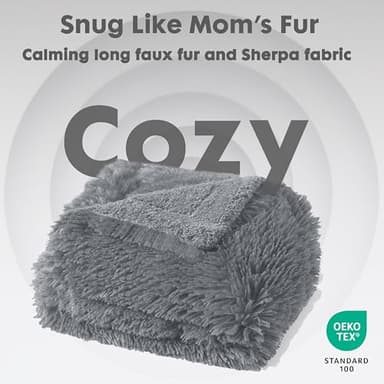 gogobunny Waterproof Dog Blanket for Large Dogs, Cats, Puppy, Reversible Faux Fur Pet Throw Blanket, Washable, Calming Furniture Protection for Sofa Bed (50x60 Inch (Pack of 1), Light Grey) - Image 2