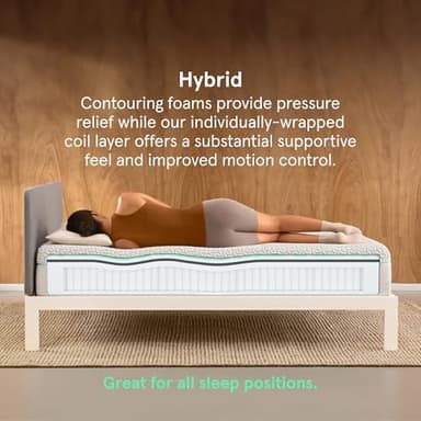 Tuft & Needle Original Hybrid Medium Queen Mattress, Adaptive Foam, Individually-Wrapped Coils, Cooling Pressure Relief, 100 Night Trial, Fiberglass-Free, CertiPUR-US, 10-Year Limited Warranty - Image 2