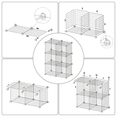 C&AHOME Wire Cube Storage, 6 - Cube Organizer Metal C Grids, Modular Shelves Units, Closet Organizer, Ideal for Home, Office, Living Room, 36.6”L x 12.4”W 36.6”H, Pink UWCS3006P - Image 9