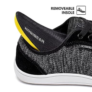 HOBIBEAR Barefoot Minimalist Shoes Womens Mens | Zero Drop | Wide Width Fashion Sneaker Black/Grey,Women 12/Men 11 - Image 3
