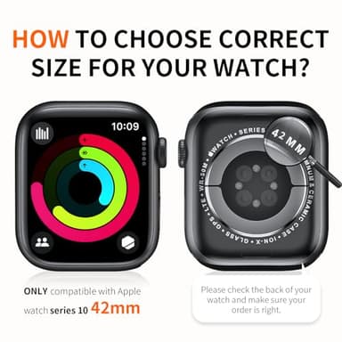 HASDON [12 Pack Case Compatible with Apple Watch Series 11/10 42mm with Tempered Glass Screen Protector, Full Coverage Bumper Hard PC Shockproof Protective Cover for iWatch Series 11/10 42mm - Image 2