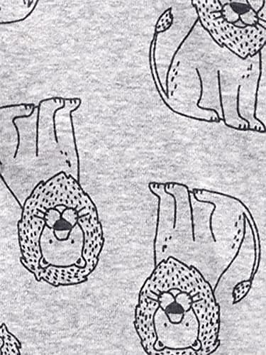 Simple Joys by Carter's Baby Boys' 3-Pack Snug Fit Footless Cotton Pajamas, Gold Stripe/Grey Lion/White Animal, 5 - Image 3