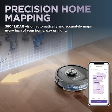 Shark Robot Vacuum & Mop Combo, PowerDetect NeverTouch, Self-Emptying & Self-Refilling, 60-Day Debris Capacity, 30-Day Refill Tank, Pad Dry, 5 Intelligent PowerDetect Cleaning Technologies, RV2820YE - Image 9