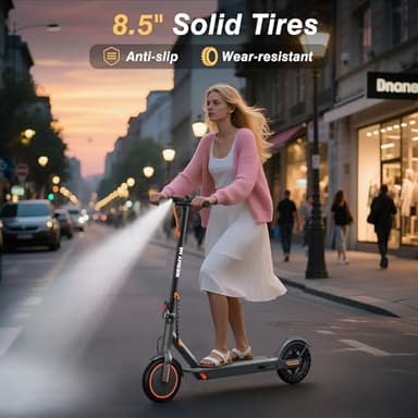 Electric Scooter, 350W/500W Powerful Motor, 19/22 MPH Max Speed, 15/23 Miles Range, Lightweight Foldable Kick Scooter with Dual Braking Systems, Smart APP - Image 2