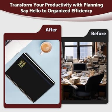 Daily Planner 2025-2026, July 2025 - June 2026 Planner, Hard Cover Calendar Planning Book with Tabs, Notes Pages, 6.3" x 8.4", Academic Weekly&Monthly School Organizer for Students Teachers, Black - Image 6