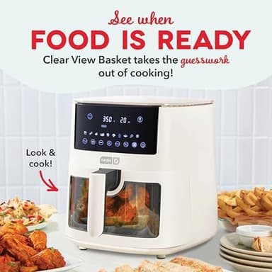 DASH 7qt Clear View Digital Air Fryer - Cream - Image 5