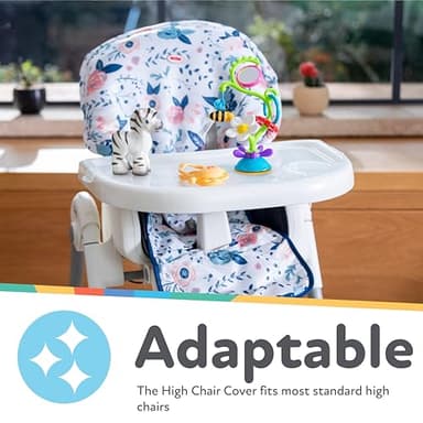 Nuby High Chair Cover Protecting from Spills and Crumbs, Water Resistant, Floral Print - Image 3