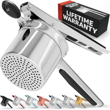 PriorityChef Large 15oz Potato Ricer, Heavy Duty Stainless Steel Potato Masher and Ricer Kitchen Tool, Press and Mash Kitchen Gadget For Perfect Mashed Potatoes - Everytime - Image 1