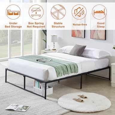 VECELO 14" Metal Platform Bed Frame/Mattress Foundation/No Box Spring Needed (Queen Size) - Image 5