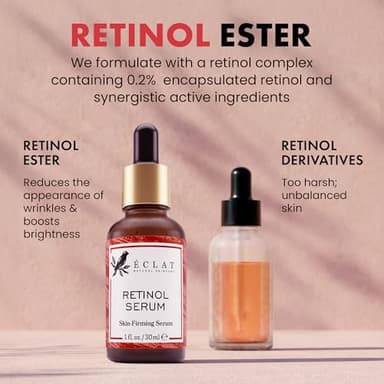 Eclat Skincare Renewing Retinol Serum for Face - Anti Aging Serum with Hyaluronic Acid & Aloe Vera – Hydrates and Improves the Signs of Aging (Fine Lines, Wrinkles & Dark Spots) 1 Fl Oz - Image 8