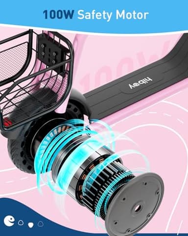 Hiboy Q2 Lite Kids Electric Scooter with Seat Ages 4-10 - 3-Speed Adjustable, UL Certified, Up to 9.3 MPH with 100W Motor, 5-Mile Range, LED Neon/Brake Lights, LCD Display - Pink - Image 7
