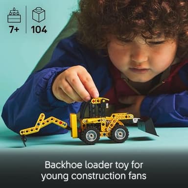 LEGO Technic Backhoe Loader Construction Toy - Building Toy Set for Boys and Girls, Ages 7+ - Educational Gift Idea for Kids Birthday with Usable Back Digger, Scoop, & Outriggers - 42197 - Image 2