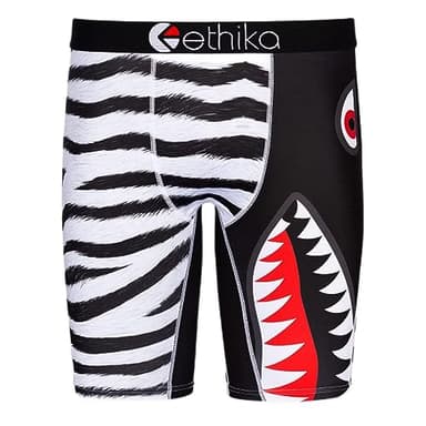 Ethika Men’s Boxer Brief, Knee Length, 4-Way Stretch Performance Underwear with Graphic Prints – Bomber Z (AST, M) - Image 1